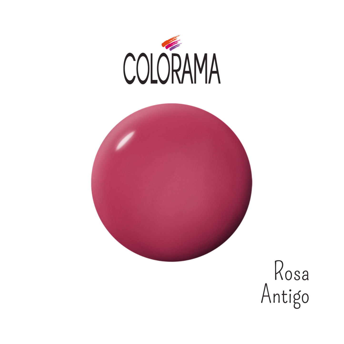 A close-up of a pink nail polish swatch labeled "Old Rose" features the elegant Colorama branding, promising long-lasting color and hypoallergenic quality.