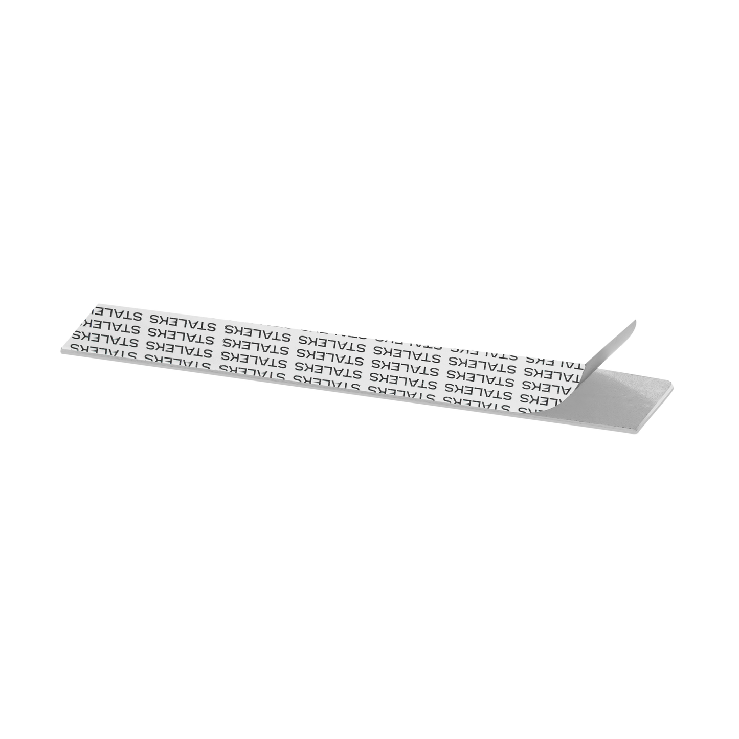 A pack of 30 STALEKS PRO Disposable White Files For Straight Nail File on a Soft Foam Layer EXPERT 20 by Staleks, featuring white rectangular nail files displayed with one partially lifted, set against a solid black background.