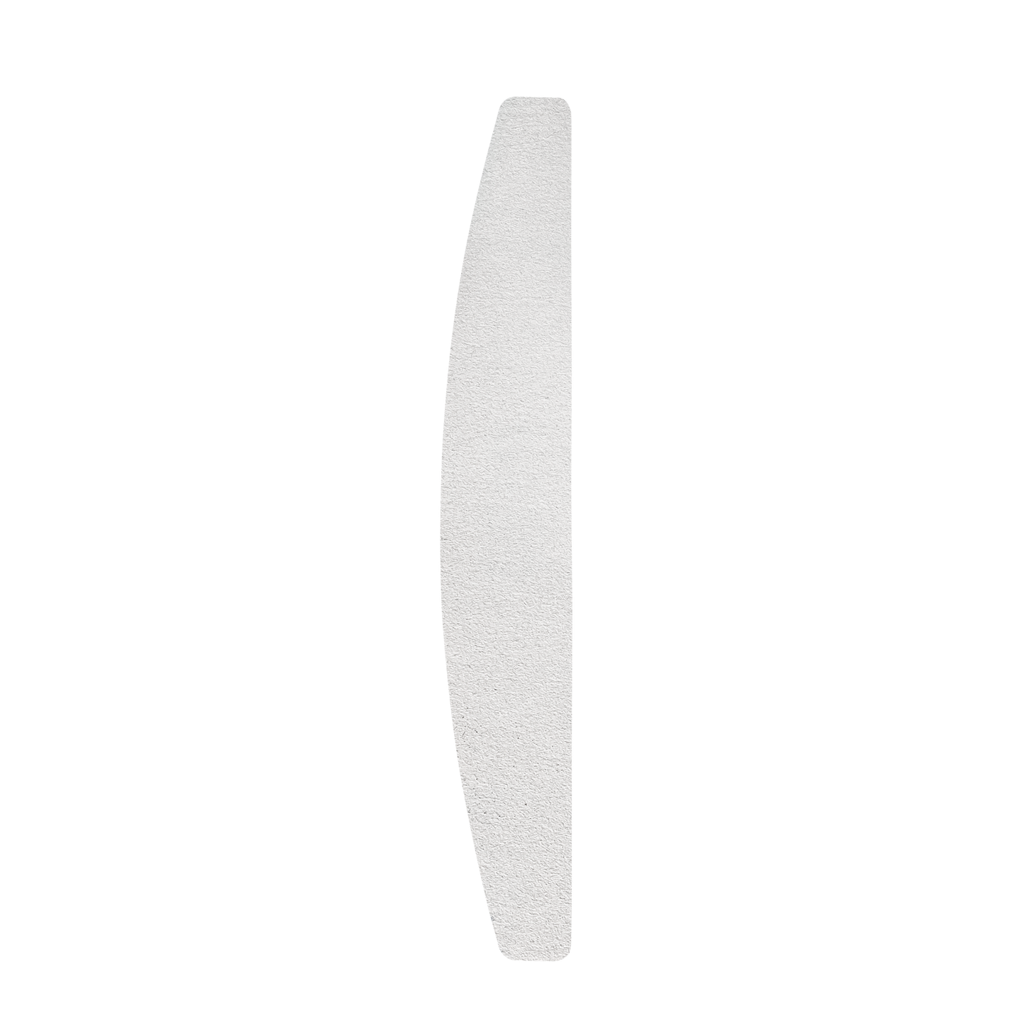 A single, vertical white feather with a soft texture, isolated on a white background—evoking the gentle touch of Staleks PRO Disposable White Files for Crescent Nail File on a Soft Foam Layer EXPERT 40 (30 Pcs) by Staleks.