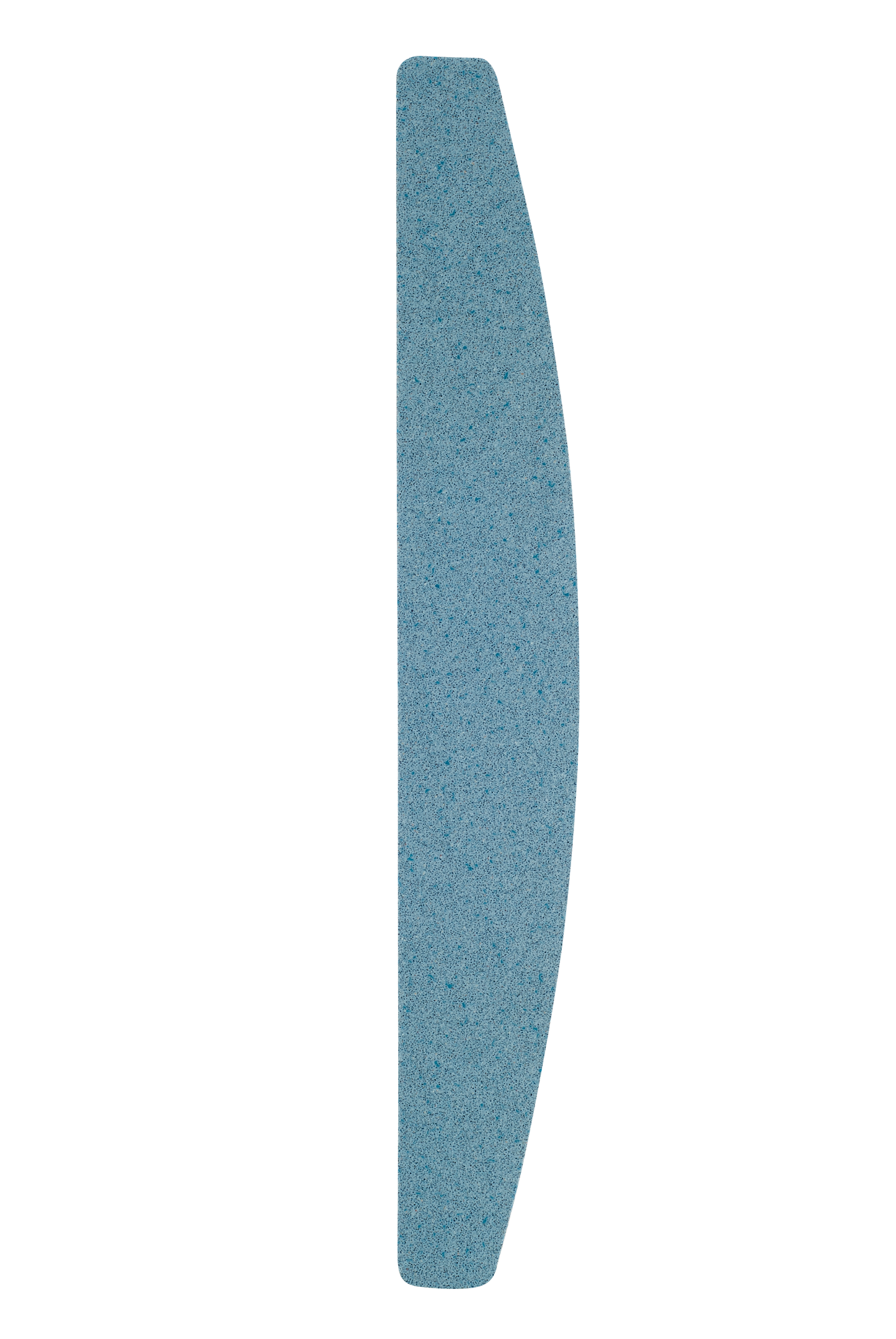 A close-up image of a broken Staleks surfboard, showing jagged edges where the board has snapped. The surfboard is blue with visible foam and fiberglass textures enhanced by abrasive grit.