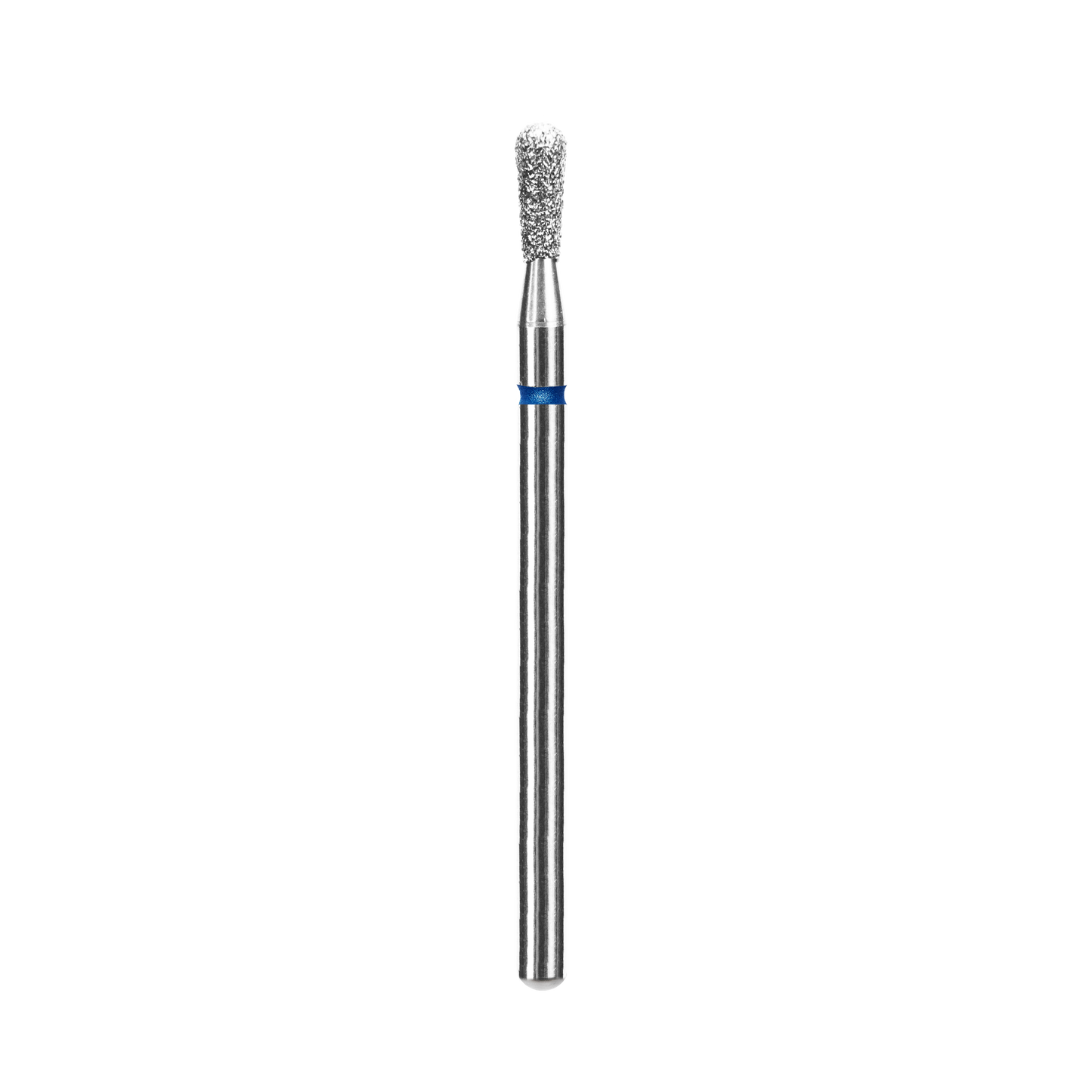 The image shows a single STALEKS PRO Diamond Nail Drill Bit (Frustum), EXPERT, head diameter 2.5 mm, working part 8 mm by Staleks, standing vertically against a solid black background.