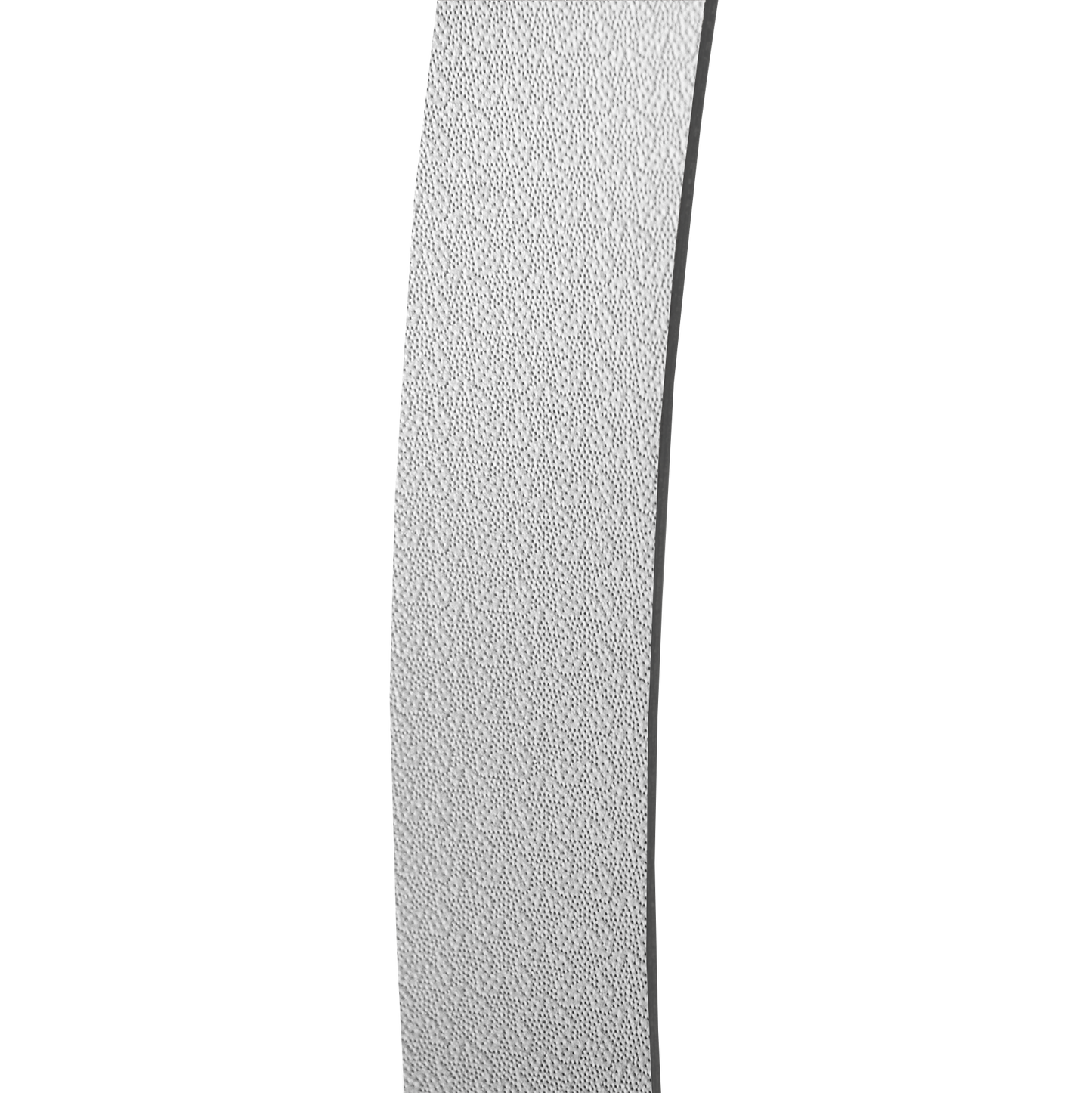 Close-up of the STALEKS PRO Laser Nail File EXPERT 10 (170 mm, Curved) by Staleks, showing its light gray textured surface with a fine hexagonal pattern beside a smooth dark gray curved edge on the right.