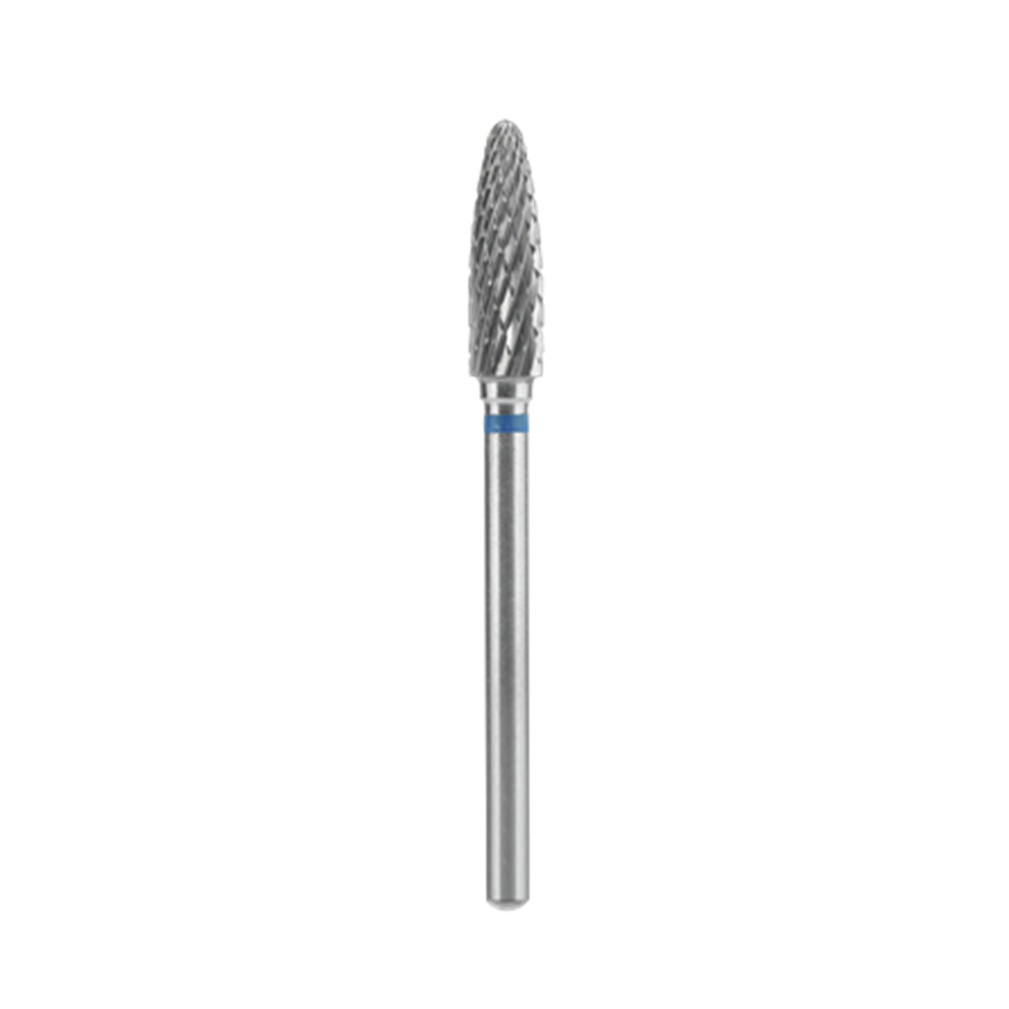 The Staleks STALEKS PRO Carbide Nail Drill Bit Flame Blue EXPERT features a 5 mm head, 13.5 mm working part, and is ideal for gel polish removal or shaping artificial nails.