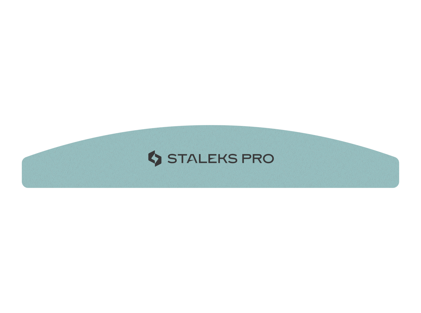 A light blue, crescent-shaped STALEKS PRO Polishing Buff Expert 41 (400/3000 grit, 1 pc) with logo in black at the center, ideal for manicures and pedicures. Shown on a white background.