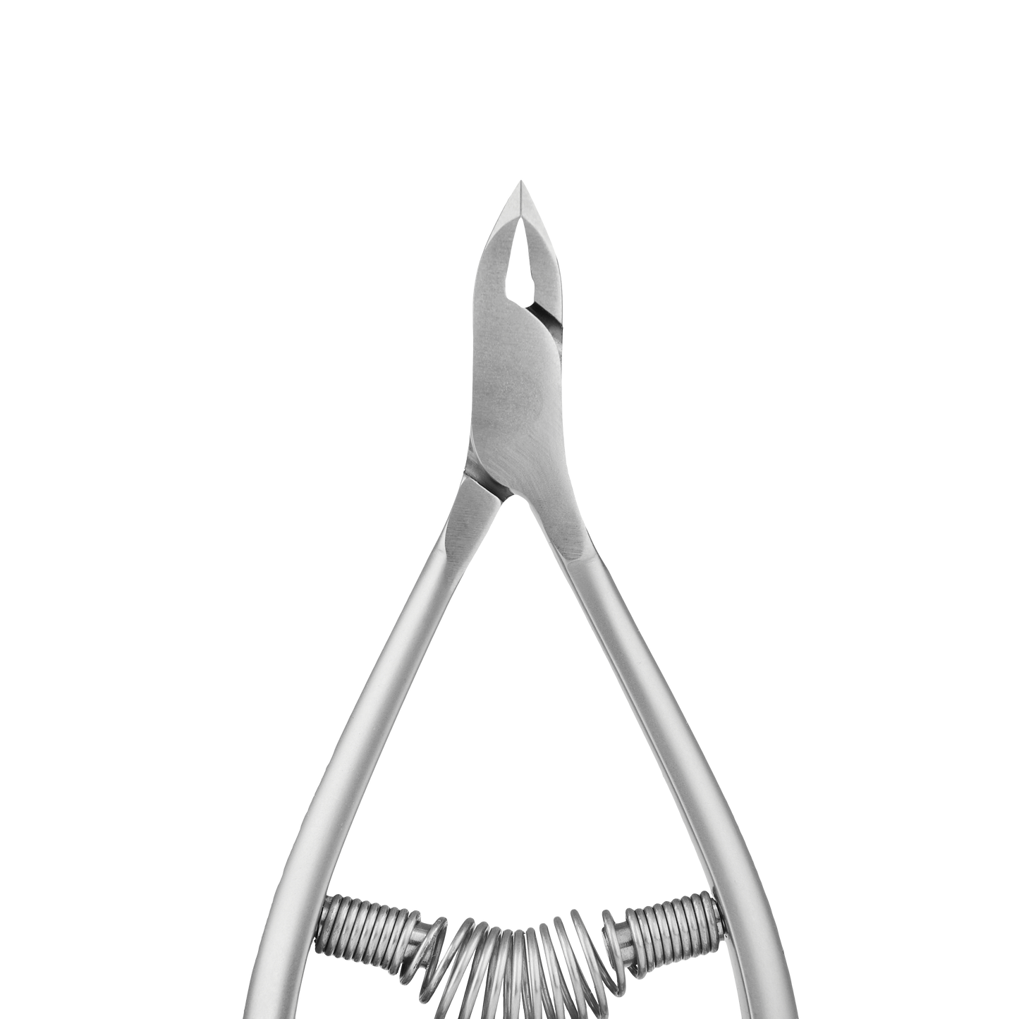 Staleks Smart Pro 30 cuticle nippers with a coiled spring, partially open and set against a white background.