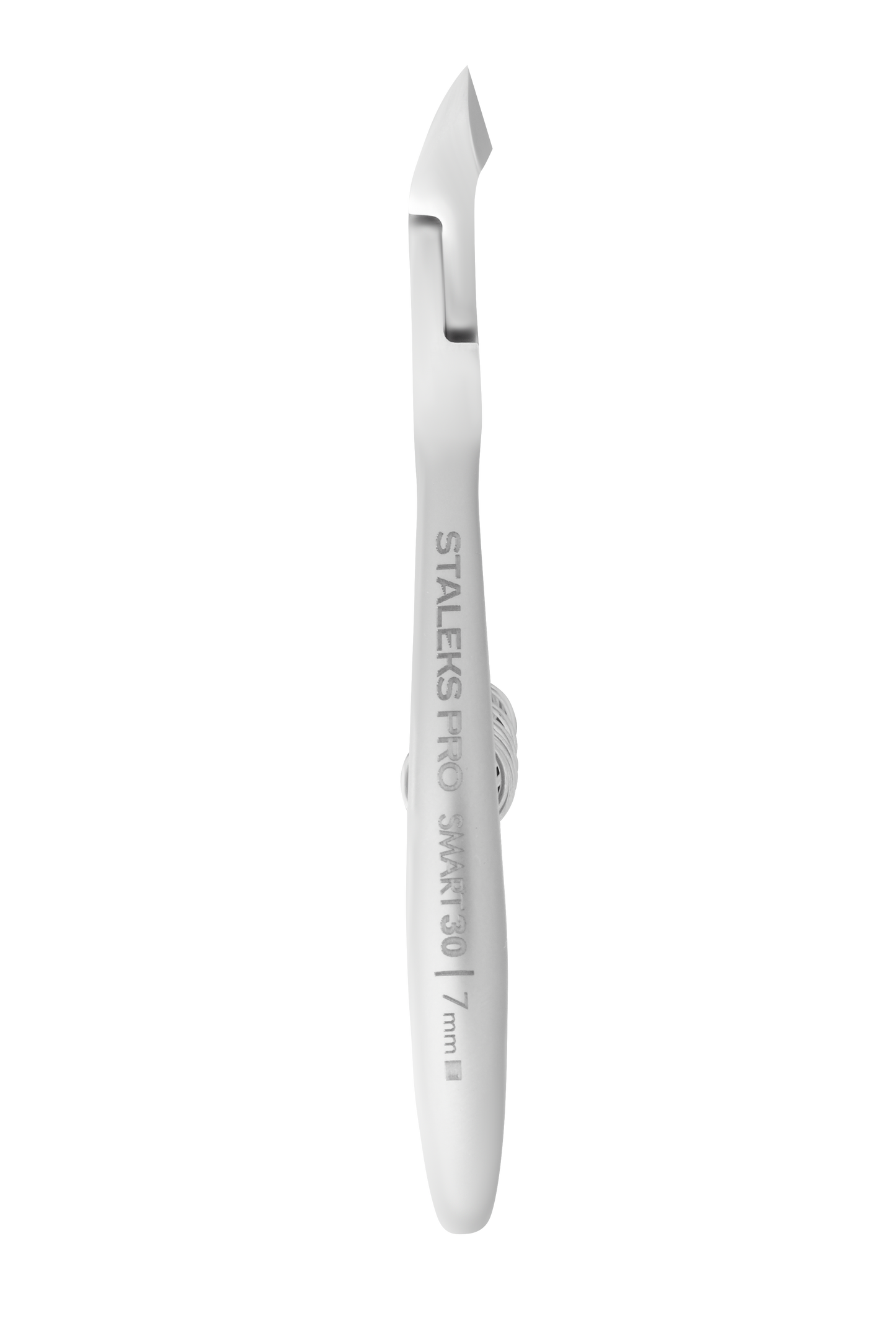 A close-up image of a white Staleks mechanical pencil with the text "sneakers comfort 0.7mm" written in black along its side, showing a detailed ergonomic grip and a metal clip made