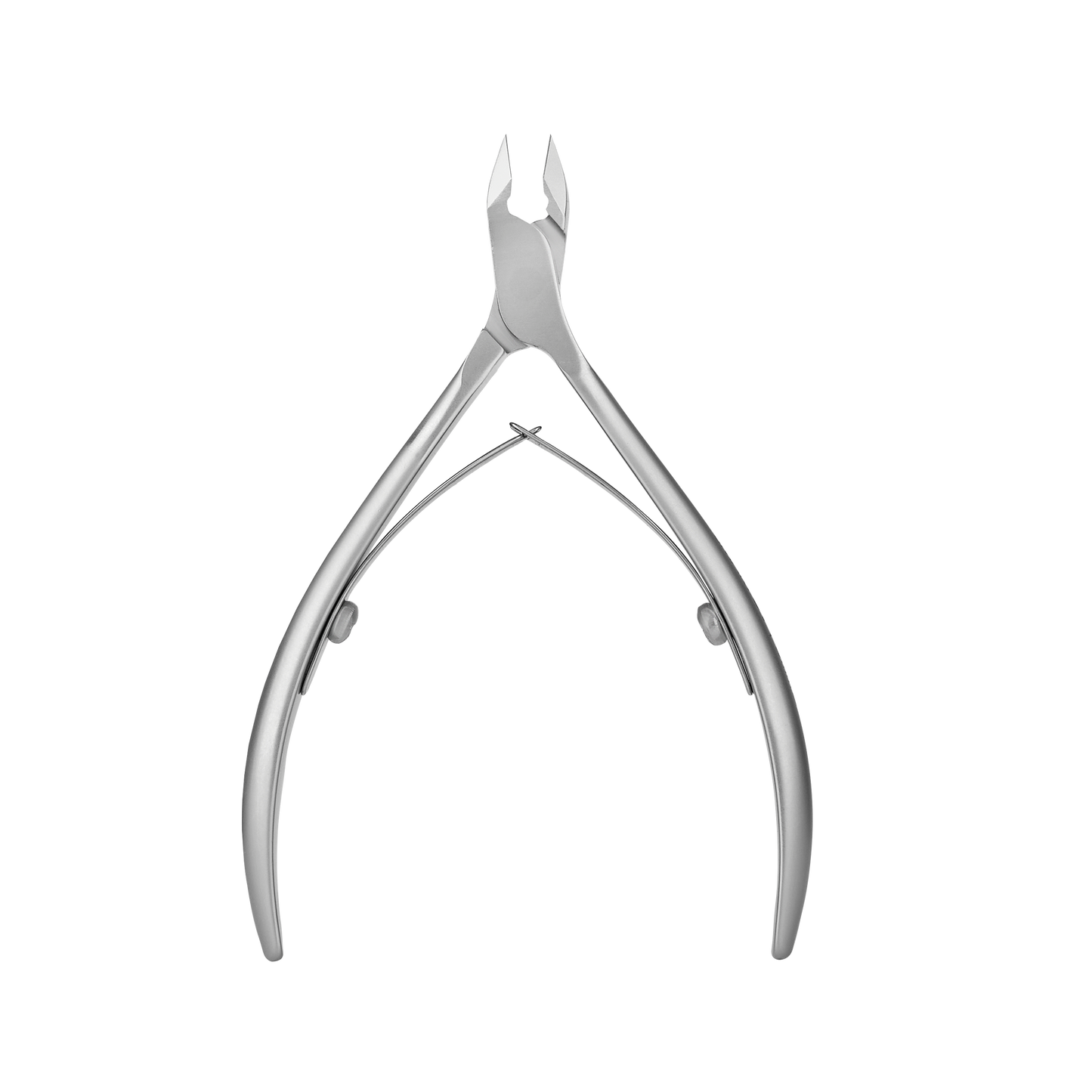 The STALEKS PRO Professional Cuticle Nippers, from Staleks, feature a 5 mm jaw and sharp pointed blades with curved handles, presented against a sleek black background.