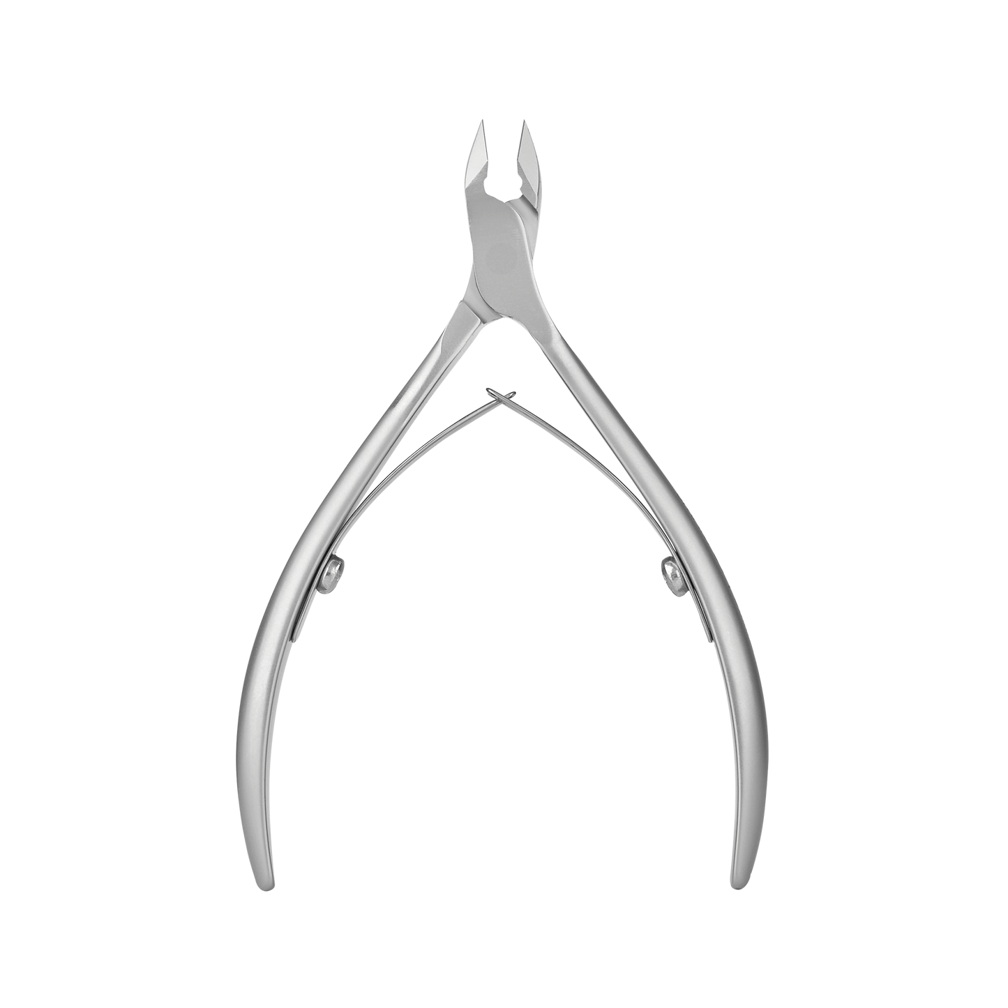 The STALEKS PRO Professional Cuticle Nippers by Staleks, boasting a 7mm jaw and SMART 31 design, feature stainless steel with curved handles and a precision cutting edge, expertly crafted like professional nippers against a black background.