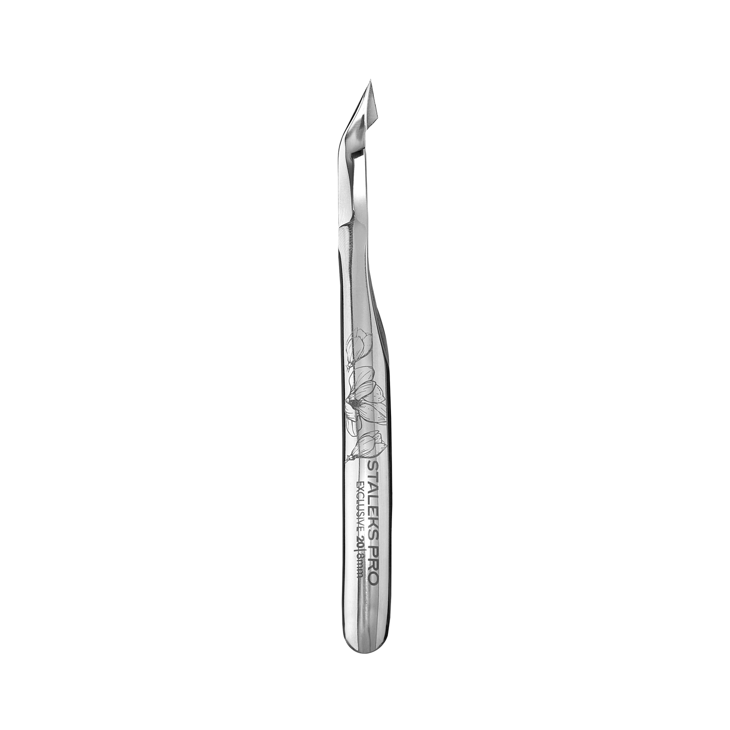 Stainless steel professional cuticle nippers with a precision slanted tip, featuring an embossed Staleks logo and the text "stainless pro" along the side, and manually sharpened for enhanced performance.