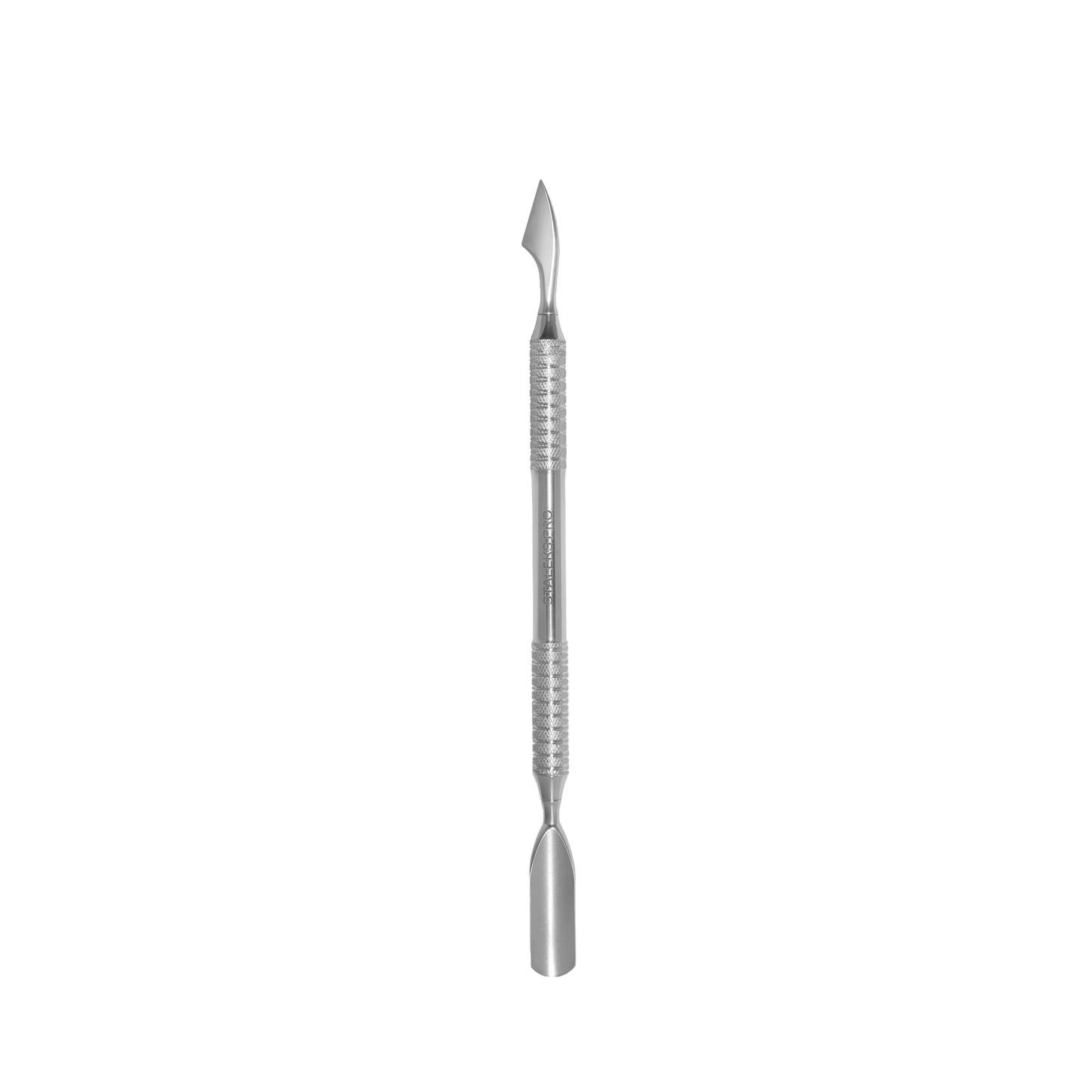 A Staleks precision scalpel handle with a textured grip and an AISI 420 stainless steel finish, designed for detailed surgical or craft work, isolated on a white background.