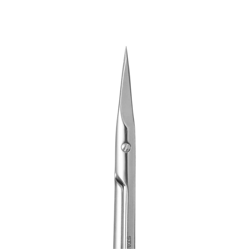 The STALEKS PRO Straight Multipurpose Scissors CLASSIC 31 TYPE 1 by Staleks are shown vertically against a white background, featuring sharp, stainless steel blades for excellent corrosion protection.