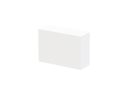 The Staleks PRO Grinding Buff Rectangular mini EXPERT 51 (100/180 grit, 50 pcs) is a white, textured nail buffer ideal for artificial nails, shown on a black background. Perfect for precise manicures by Staleks.