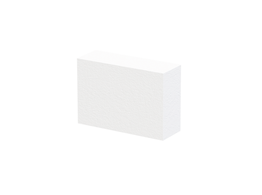 The Staleks PRO Grinding Buff Rectangular mini EXPERT 51 (100/180 grit, 50 pcs) is a white, textured nail buffer ideal for artificial nails, shown on a black background. Perfect for precise manicures by Staleks.