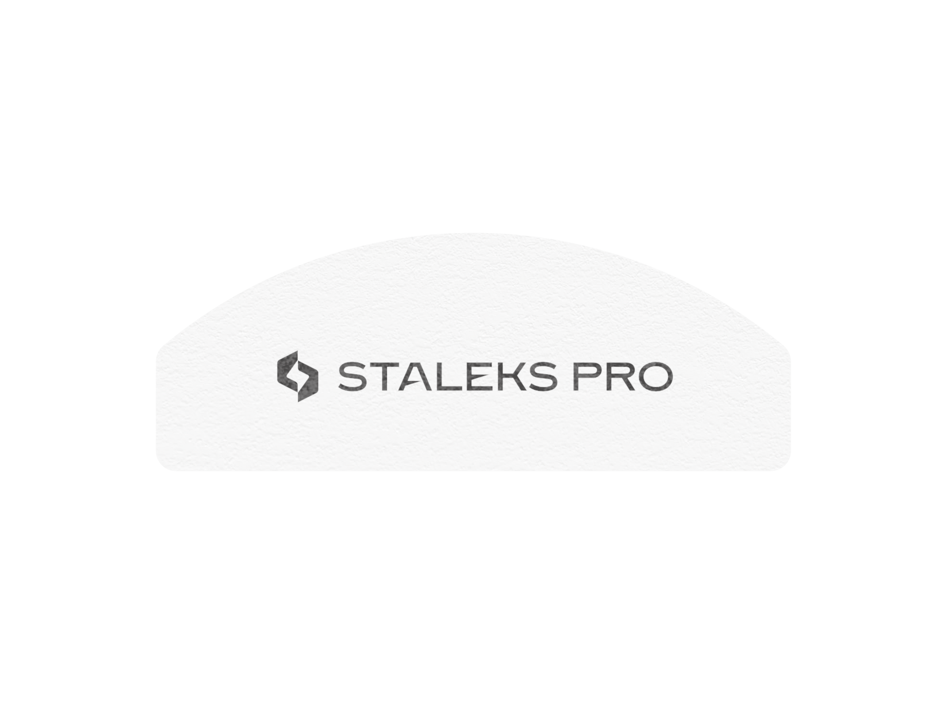 The Staleks PRO Grinding Buff Crescent mini EXPERT 41 (100/180 grit, 20 pcs) is a white, semi-circular nail file with the gray “STALEKS PRO” logo, designed for shaping and finishing natural or artificial nails.
