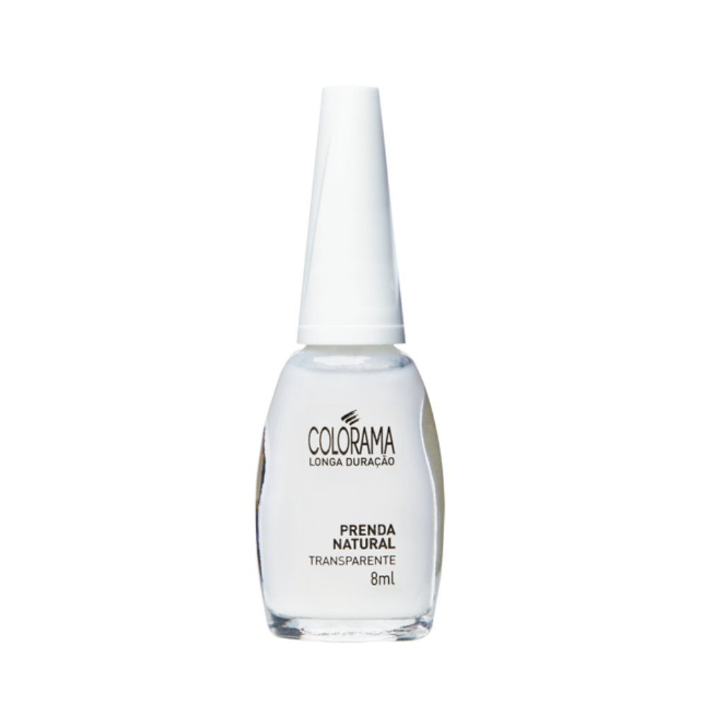 An 8ml bottle of Colorama's regular nail polish, named "Clear White," features a white cap and offers a hypoallergenic, vegan formula designed for long-lasting wear.