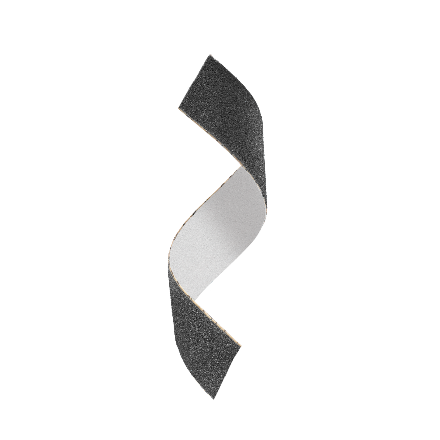 A STALEKS PRO Disposable double-sided file papmAm on a soft base Mix Expert 20 (25 pcs) by Staleks is curled into an S-shape, set against a plain white background, ideal for manicures and pedicures.