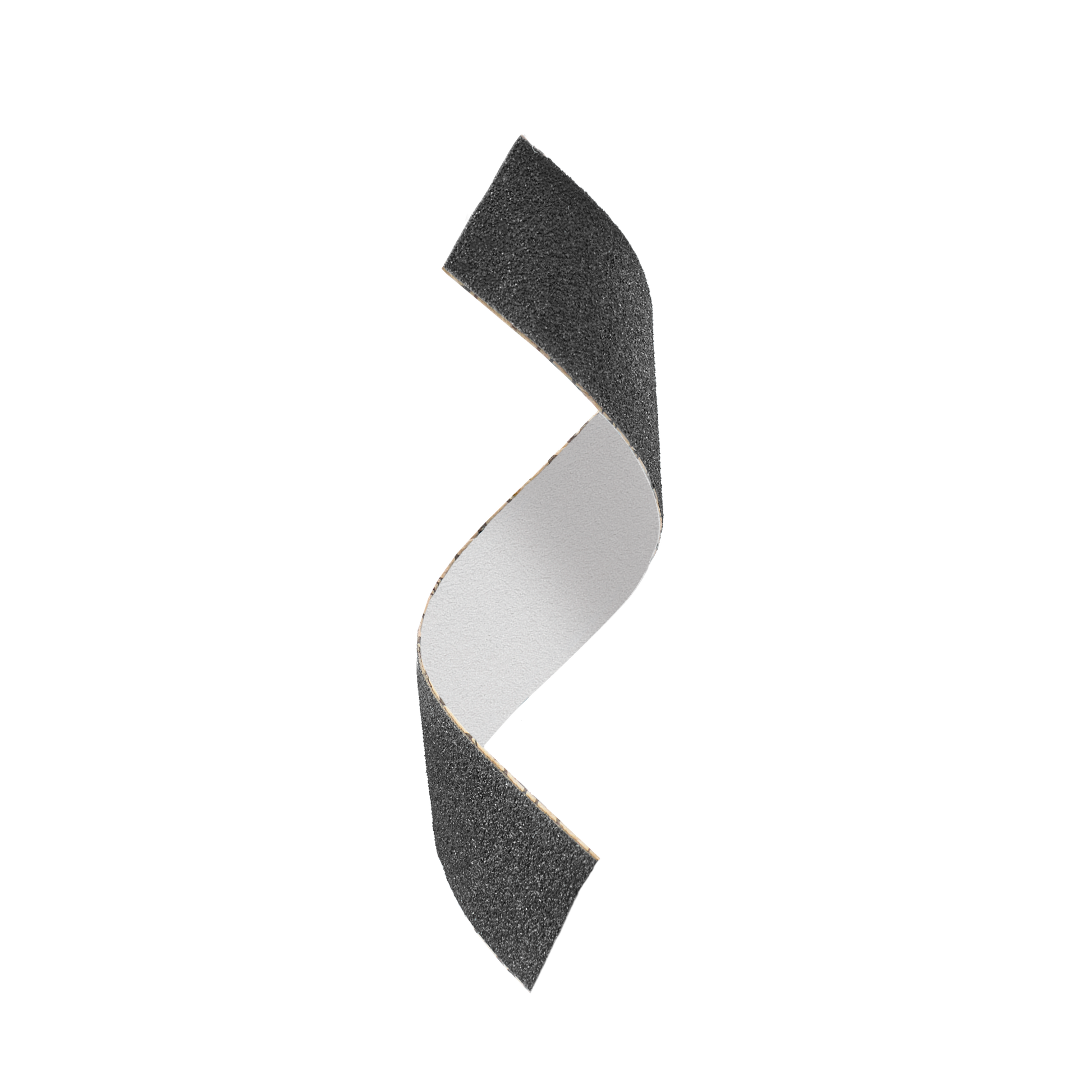 A STALEKS PRO Disposable double-sided file papmAm on a soft base Mix Expert 20 (25 pcs) by Staleks is curled into an S-shape, set against a plain white background, ideal for manicures and pedicures.