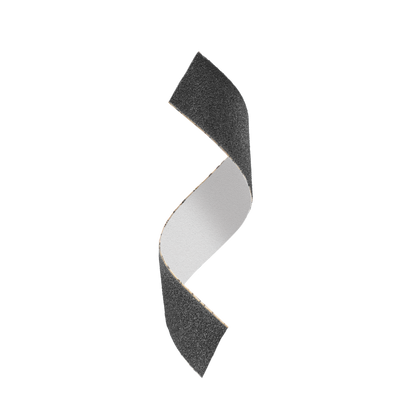 A STALEKS PRO Disposable double-sided file papmAm on a soft base Mix Expert 20 (25 pcs) by Staleks is curled into an S-shape, set against a plain white background, ideal for manicures and pedicures.