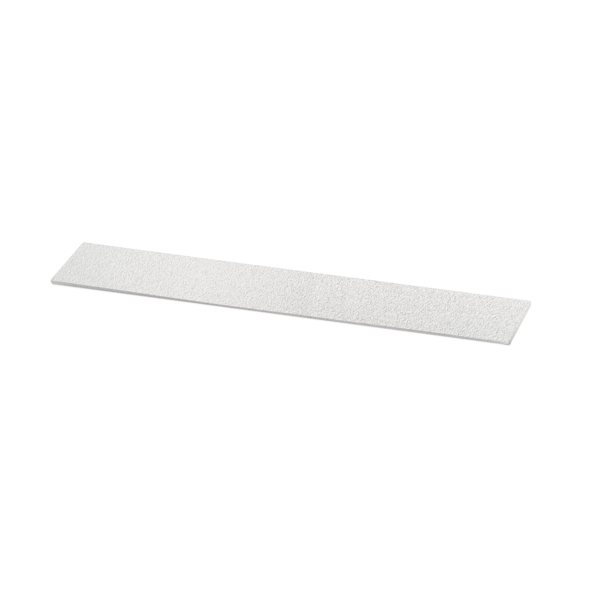 The image shows the STALEKS PRO Disposable White Files For Straight Nail File on a Soft Foam Layer EXPERT 20 (30 pcs) by Staleks against a black background, highlighting its textured surface and easy-to-remove adhesive backing.