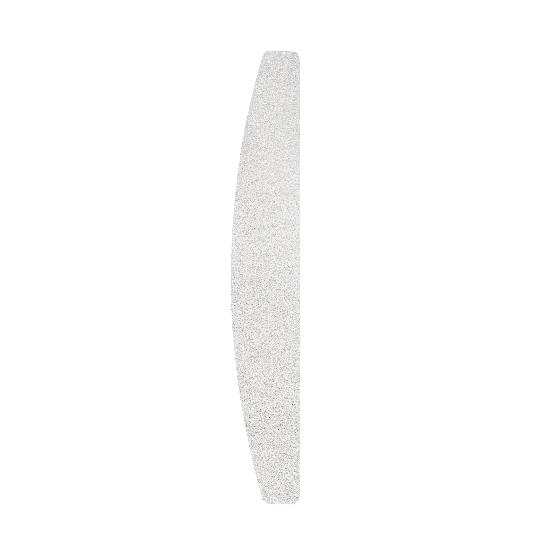 A single, vertical white feather with a soft texture, isolated on a white background—evoking the gentle touch of Staleks PRO Disposable White Files for Crescent Nail File on a Soft Foam Layer EXPERT 40 (30 Pcs) by Staleks.
