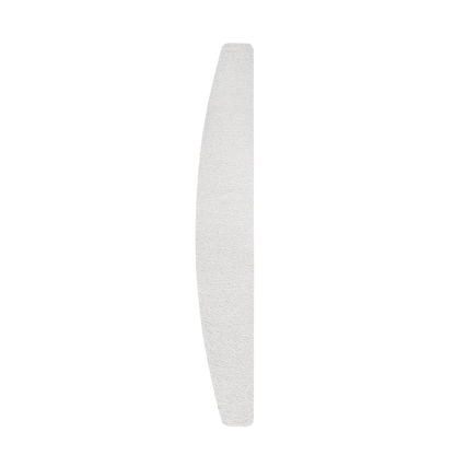 A single, vertical white feather with a soft texture, isolated on a white background—evoking the gentle touch of Staleks PRO Disposable White Files for Crescent Nail File on a Soft Foam Layer EXPERT 40 (30 Pcs) by Staleks.