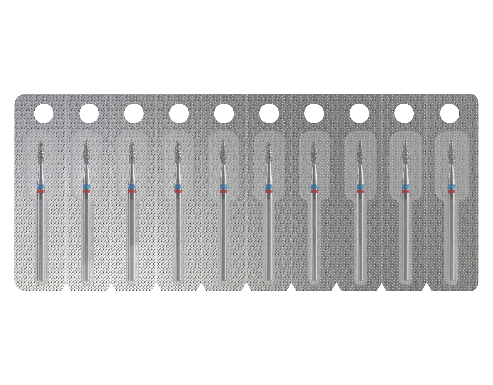 The Staleks PRO Diamond Nail Drill Bit DUO Cone EXPERT (2.5 mm head, 8 mm working part) is individually packaged for precision and hygiene—perfect for hardware manicure or pedicure procedures.