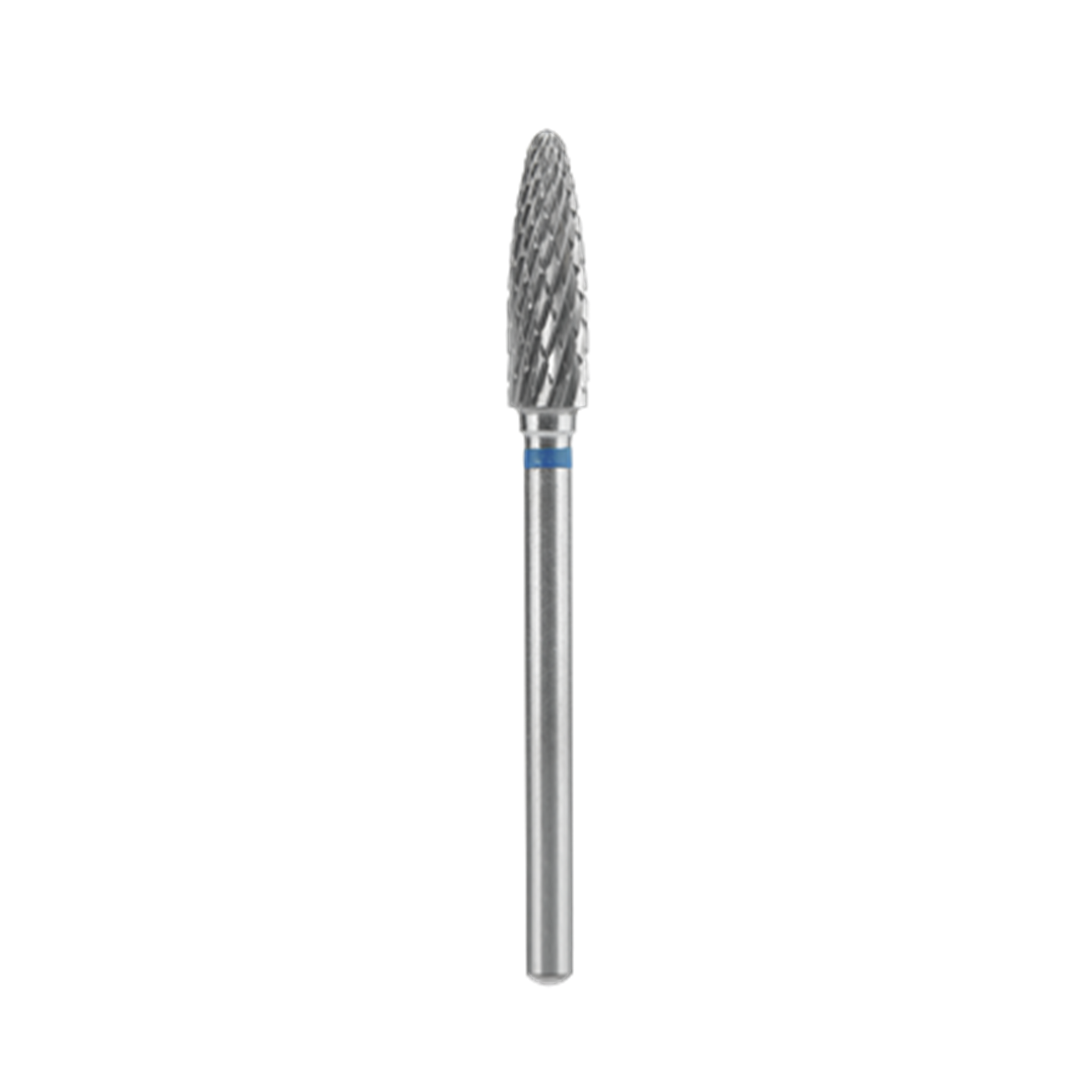 The Staleks STALEKS PRO Carbide Nail Drill Bit Flame Blue EXPERT features a 5 mm head, 13.5 mm working part, and is ideal for gel polish removal or shaping artificial nails.