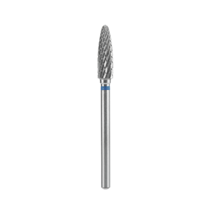 The Staleks STALEKS PRO Carbide Nail Drill Bit Flame Blue EXPERT features a 5 mm head, 13.5 mm working part, and is ideal for gel polish removal or shaping artificial nails.