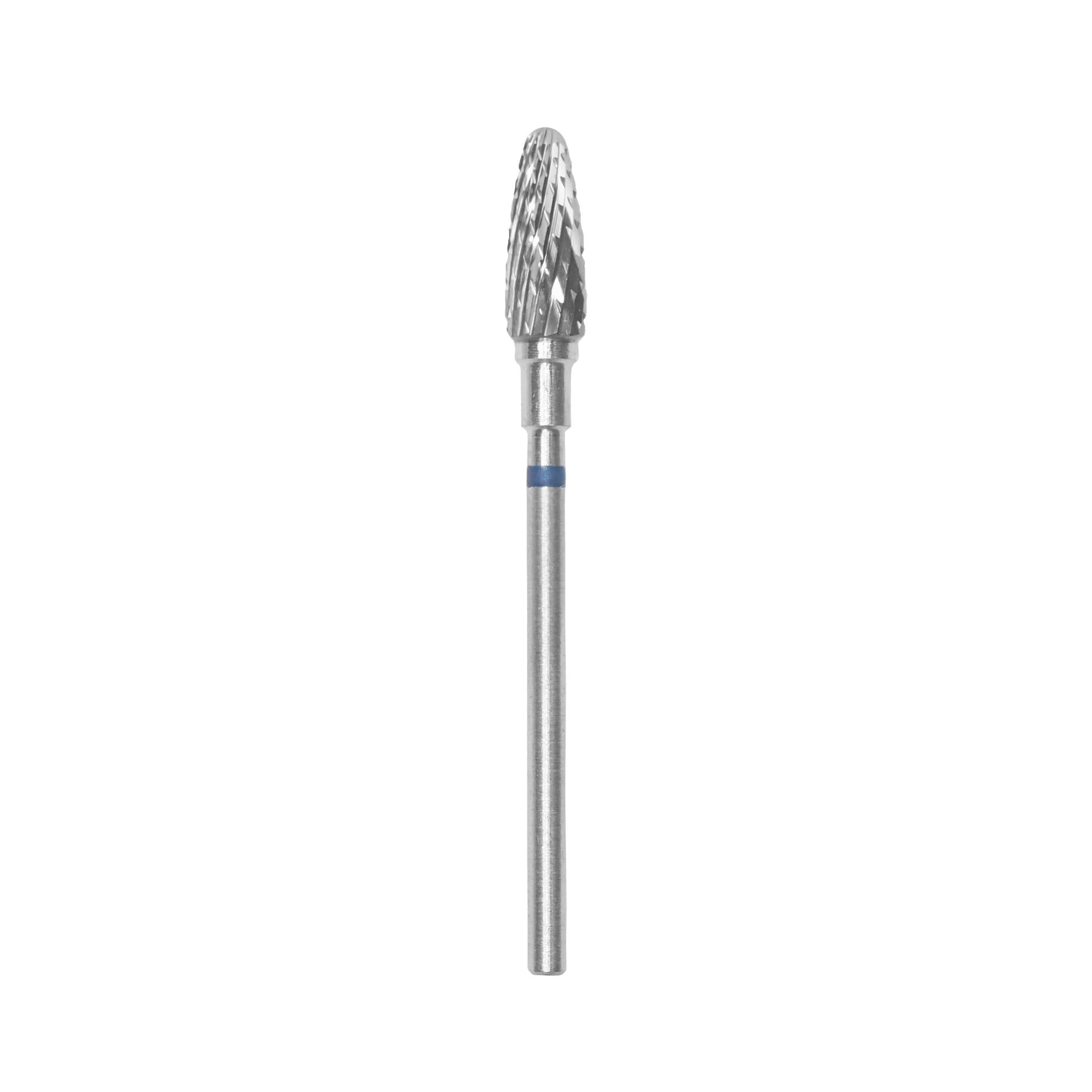 The STALEKS PRO Carbide Nail Drill Bit Corn Blue (5mm head, 13mm working part) by Staleks is ideal for grinding or shaping hard materials, making it perfect for hardware manicures and artificial nail care.