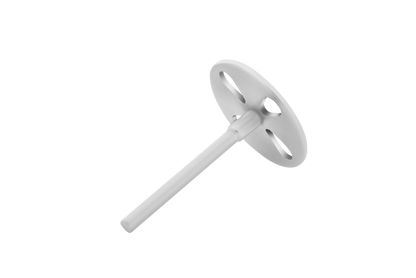 The Staleks PRO Pedicure Disc PODODISC and Set of Disposable Files (5 pcs) by Staleks features a white plastic wall plug with a round perforated disc and cylindrical shaft, shown isolated on a black background.