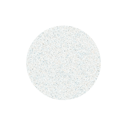 A white, round STALEKS PRO Disposable File for Pedicure Disc PODODISC L EXPERT (25mm) with blue and light brown speckles is shown against a solid black background. Pack contains 50 pieces. Brand: Staleks.
