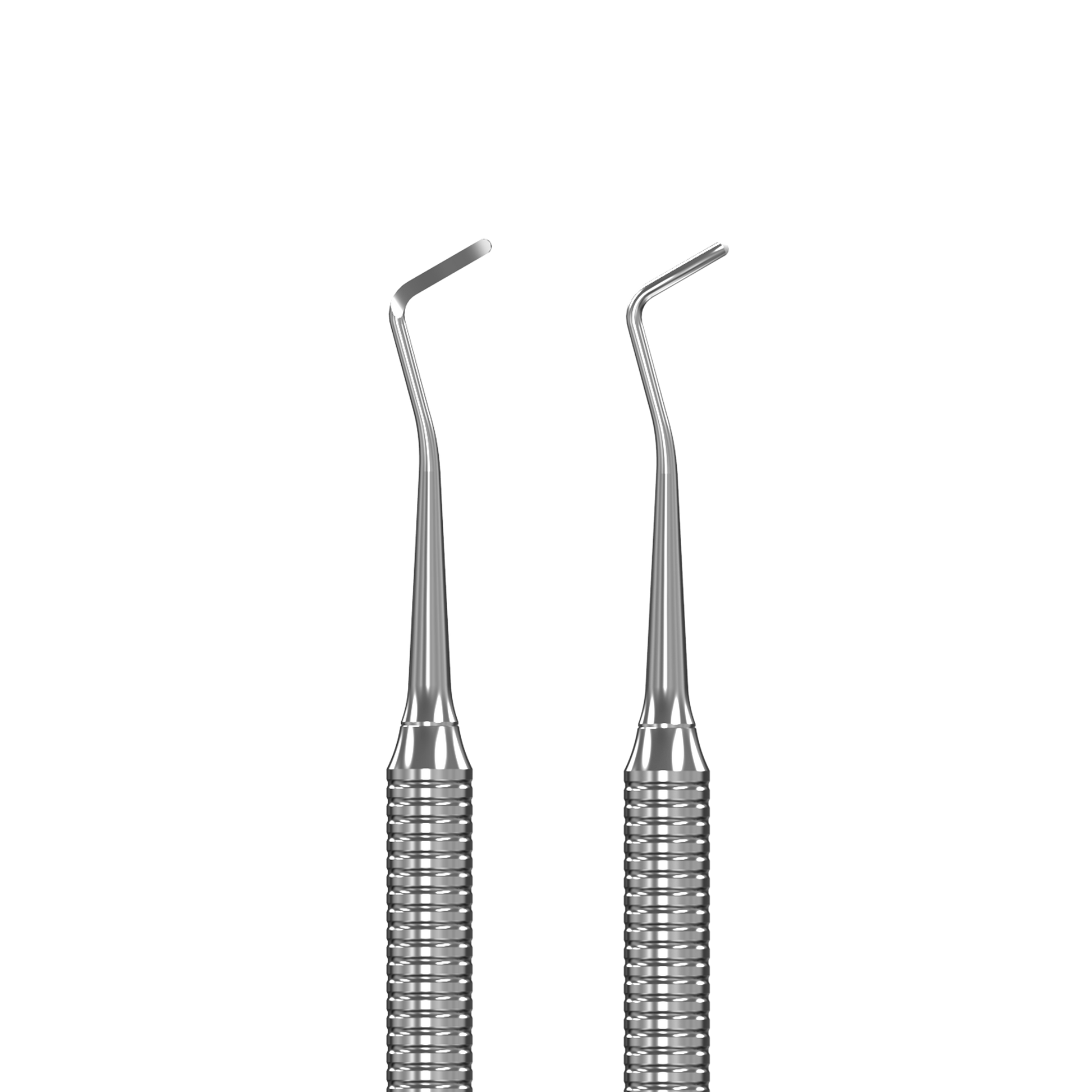 The STALEKS PRO Pedicure Curette EXPERT 20 TYPE 2 by Staleks is a double-ended stainless steel tool with textured handles and angled tips, shown upright on a transparent background—ideal for precise ingrown nail care.