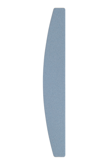 An abstract image featuring a Staleks PRO Disposable files for crescent nail file (soft base) 30 pcs EXCLUSIVE 40, made of abrasive grit, partially overlapping a white background on the left side, creating a gentle contrast.