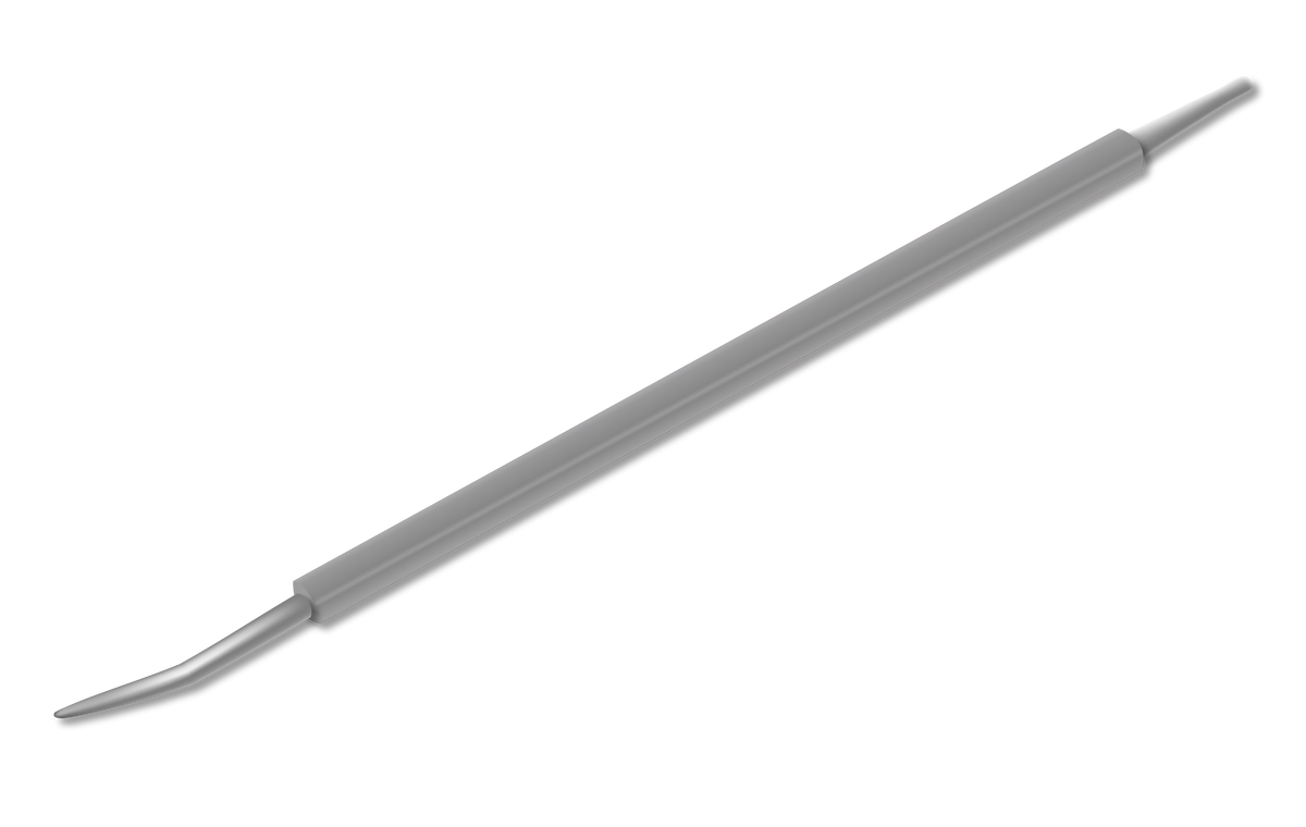 A stainless steel precision pusher for ingrown nails (Palito Desencravador Cores) by Isis Cutelaria, featuring a slender handle and angled tip similar to a Brazilian palito or dental tool, shown against a plain white background.
