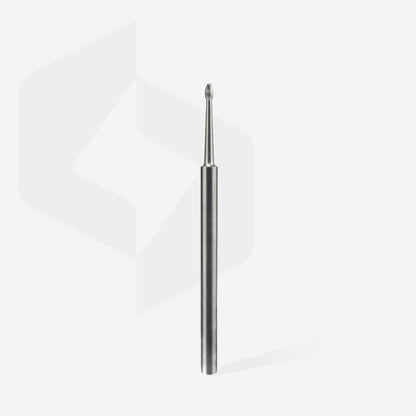 The Staleks PRO Carbide Nail Drill Bit Nail Cleaner Mini EXPERT (1.2 mm head, 2.5 mm working part) stands upright against a plain white background.