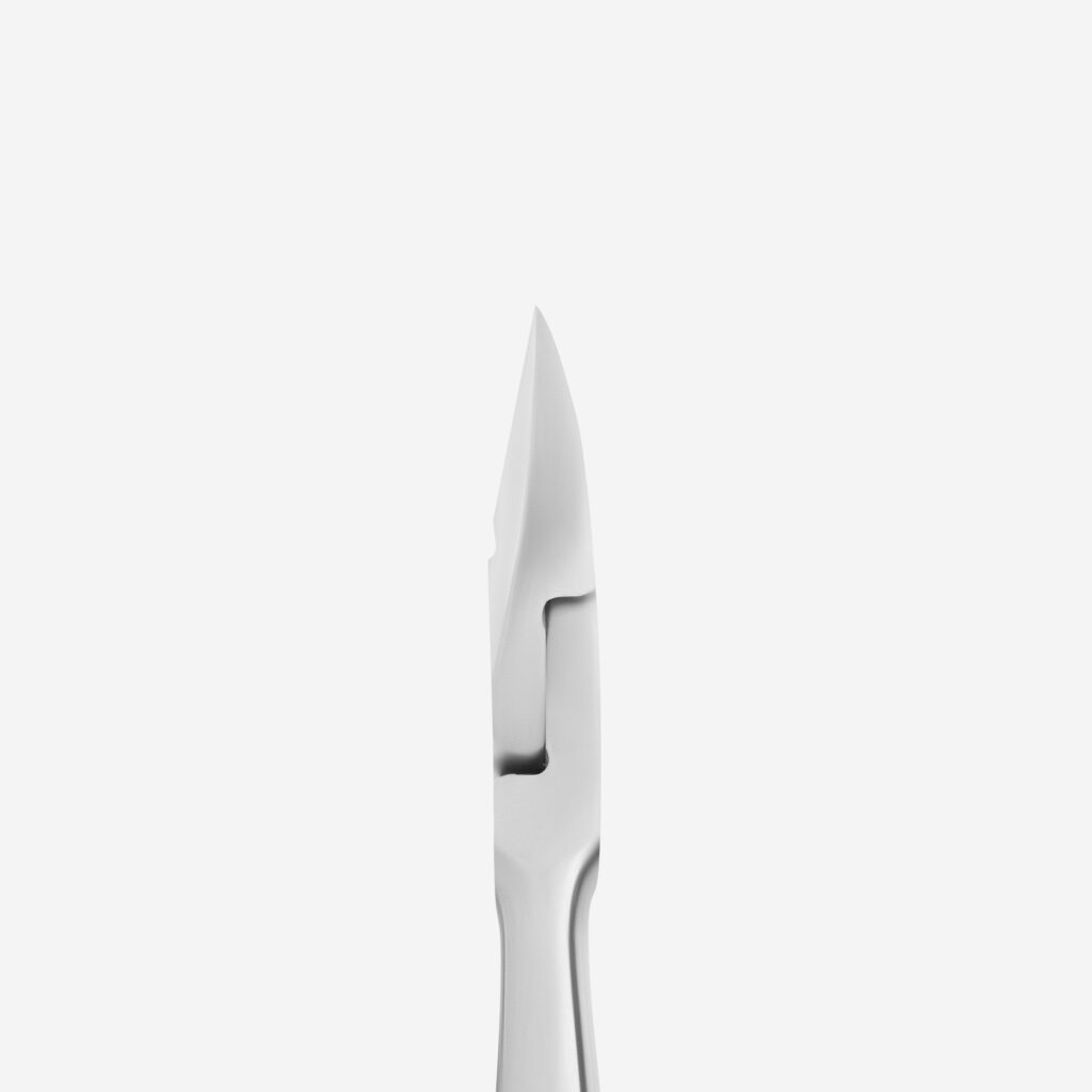A close-up of the Staleks STALEKS PRO Nail Nippers CLASSIC 63 14 mm, made of stainless steel with sharp cutting edges, set against a plain white background.
